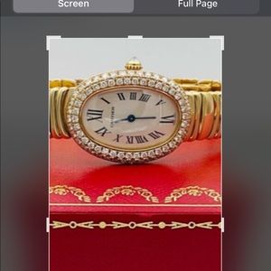 Gorgeous gold Cartier Baignoire diamond watch